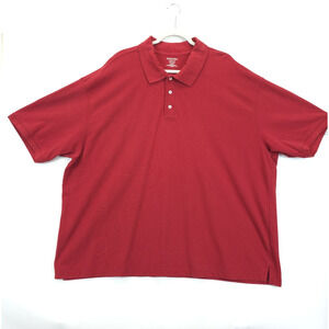 St John's Bay Heritage Polo Shirt Men 4XL 54-56 100% Cotton Stretch Red Classic